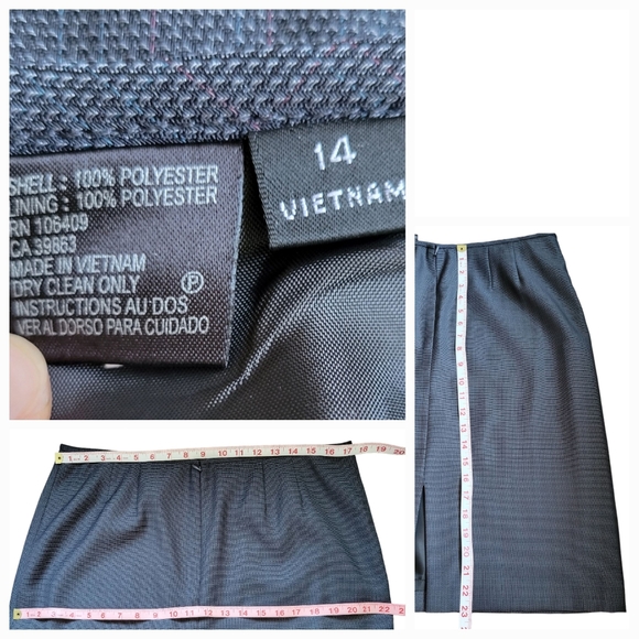 Tahari grey skirt suit women's size 14 - Picture 16 of 17